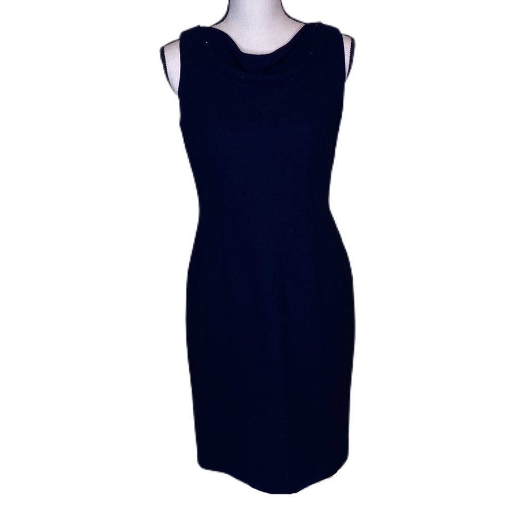 Maggy L Black Sleeveless Sheath Dress Size 4